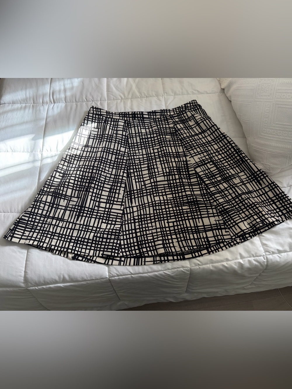 Ava & Viv Black and White Grid Skater Skirt